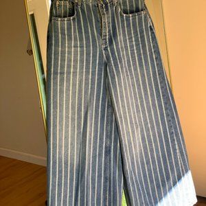 Free People Jeans Size 27 Wide Cut Flare Striped